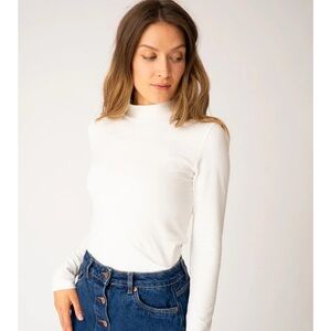 White mock neck